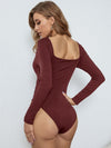 Attractive Square Neck Slim Fit Bodysuit