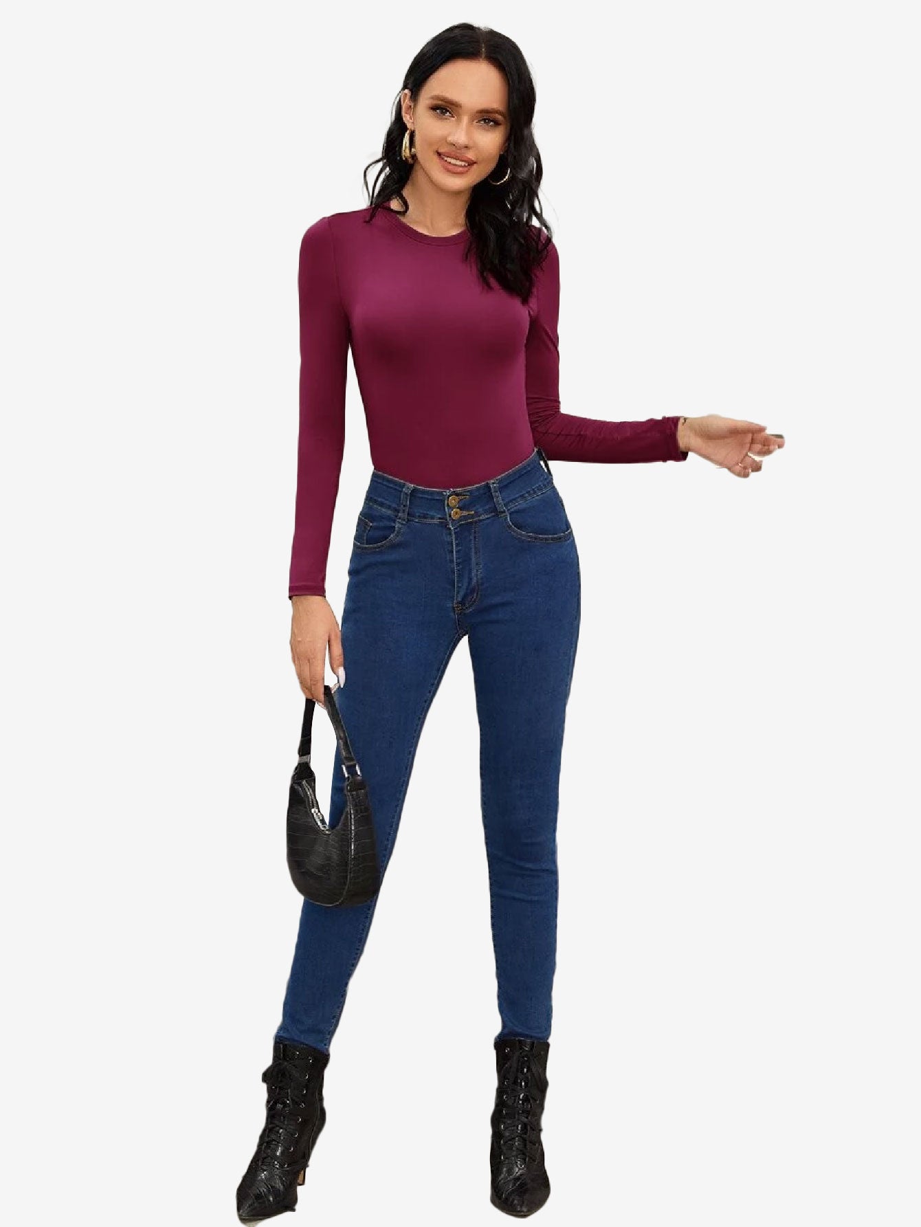 Basic Solid Form Fitted Bodysuit