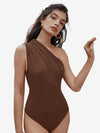 Captivate Ruched One Shoulder Solid Bodysuit