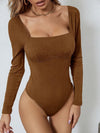 Attractive Square Neck Slim Fit Bodysuit