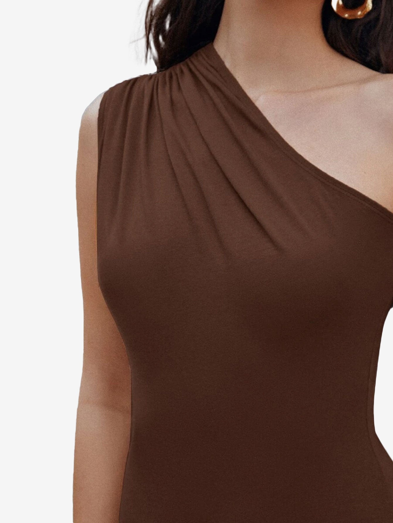 Captivate Ruched One Shoulder Solid Bodysuit