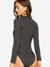 Attractive Mock-Neck Raglan Sleeve Bodysuit