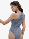 Captivate Ruched One Shoulder Solid Bodysuit