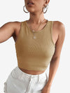 Basics Rib-knit Crop Tank Top