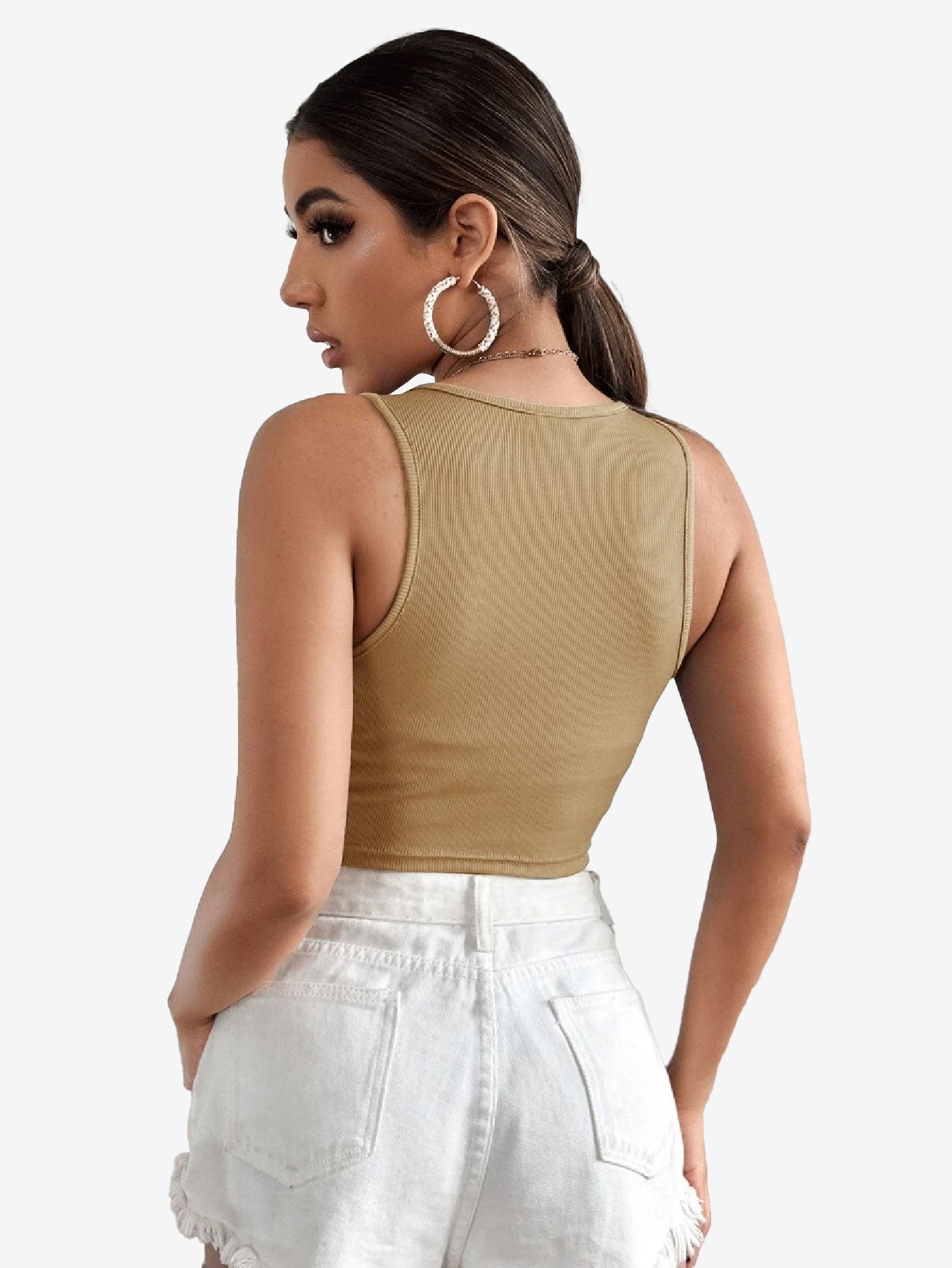 Basics Rib-knit Crop Tank Top