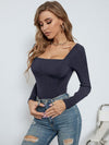 Attractive Square Neck Slim Fit Bodysuit