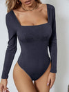 Attractive Square Neck Slim Fit Bodysuit