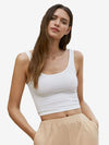 Catchy Rib-knit Crop Tank Top