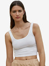 Catchy Rib-knit Crop Tank Top